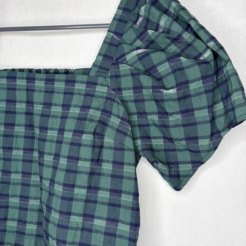 Madewell Plaid Puff Sleeve Hopewell Blouse‎